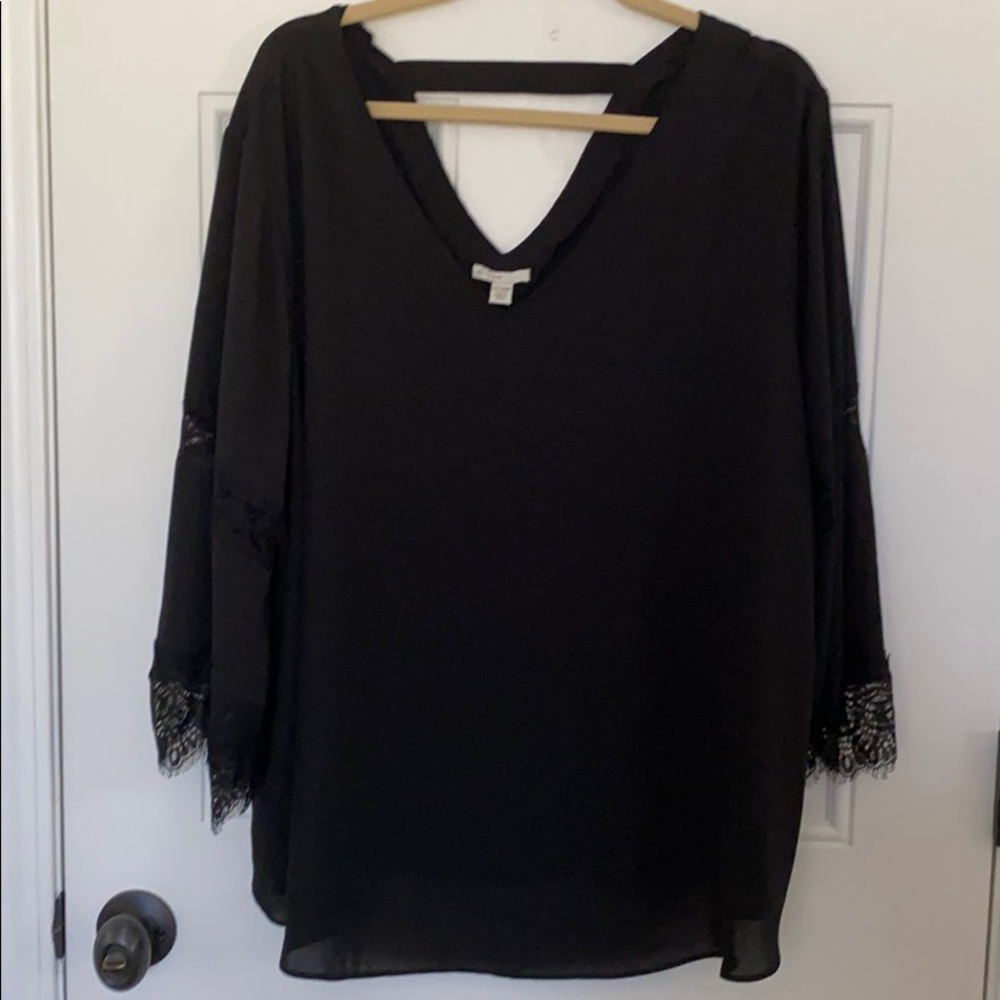 Black plus size blouse